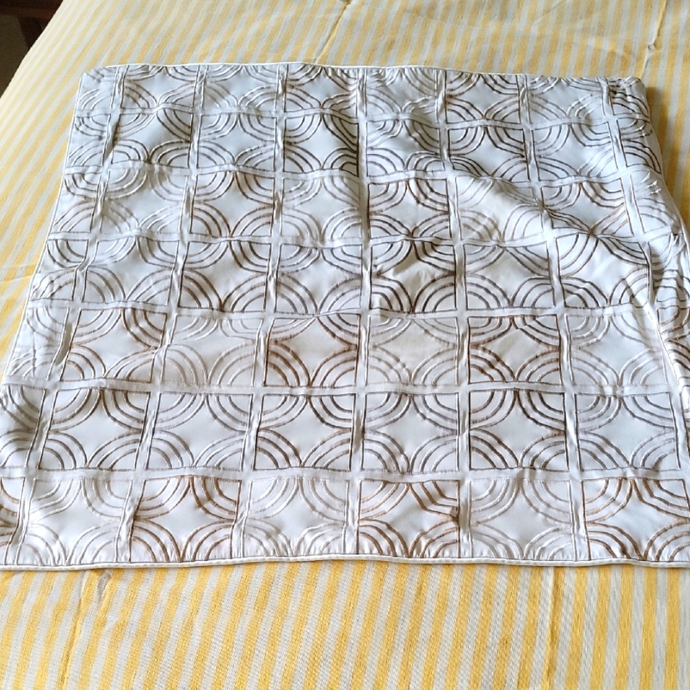 Hotel Collection Cream and Brown Pillow Cover 25" X 25"